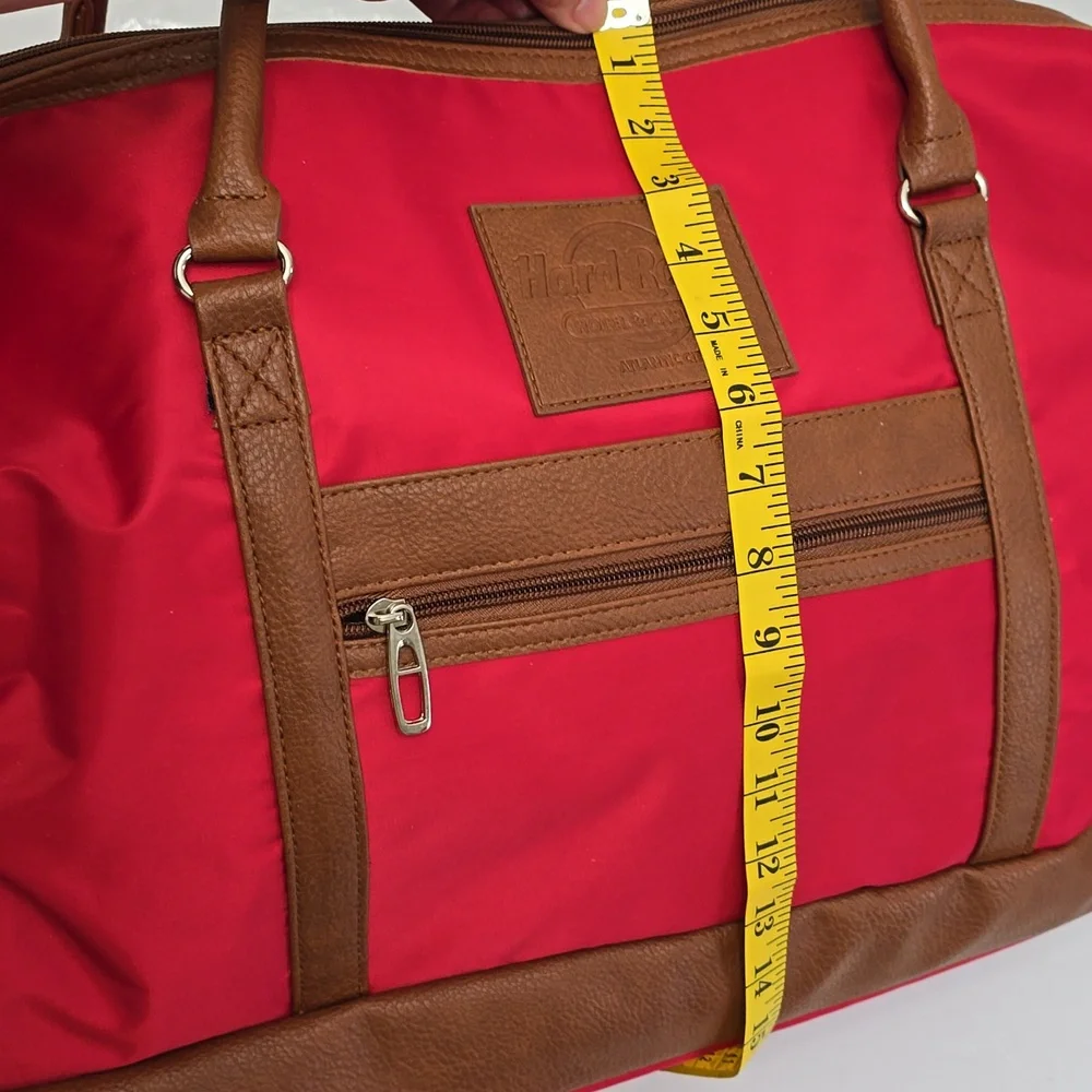 NWOT Hard Rock Atlantic City Lucas Luggage Duffle Weekend Travel Gym Bag Red